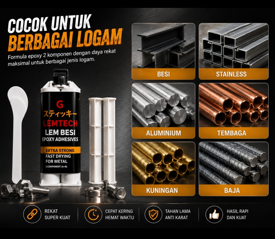 LEMTECH LEM BESI EPOXY 2 KOMPONEN EXTRA STRONG 50 G & 100 G - Gambar 4