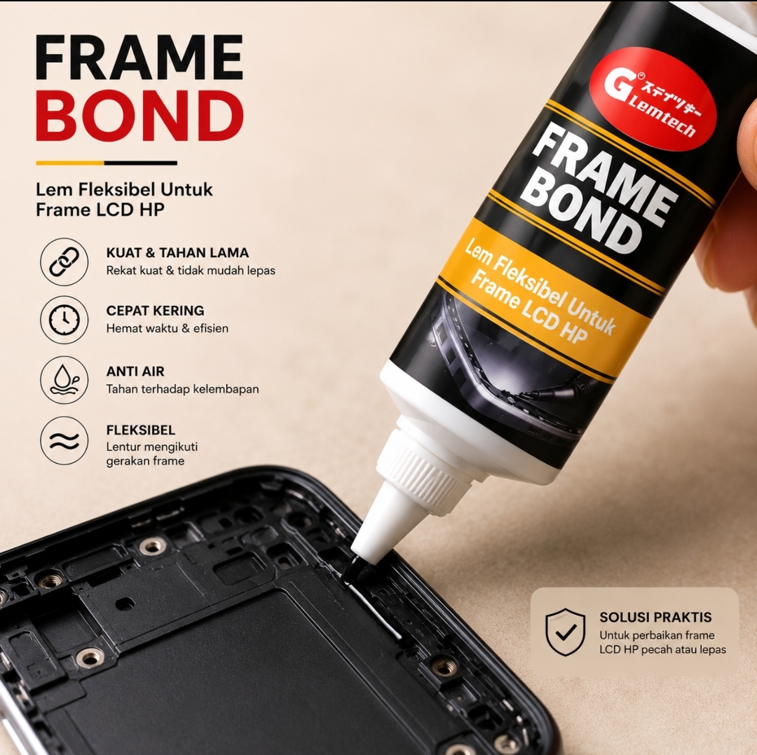 LEMTECH FRAME BOND – Lem Fleksibel untuk Frame LCD HP Pilihan Ukuran 15 g 25 g - Gambar 2