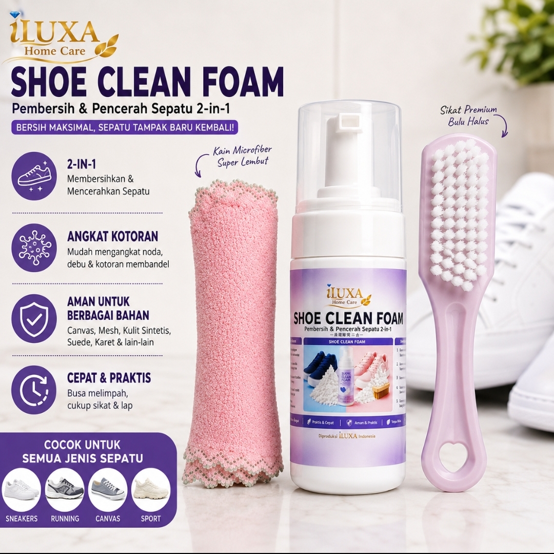 iLUXA FOAM CUCI SEPATU 100 ml - Pekat Lengkap Perawatan Sepatu - Gambar 5