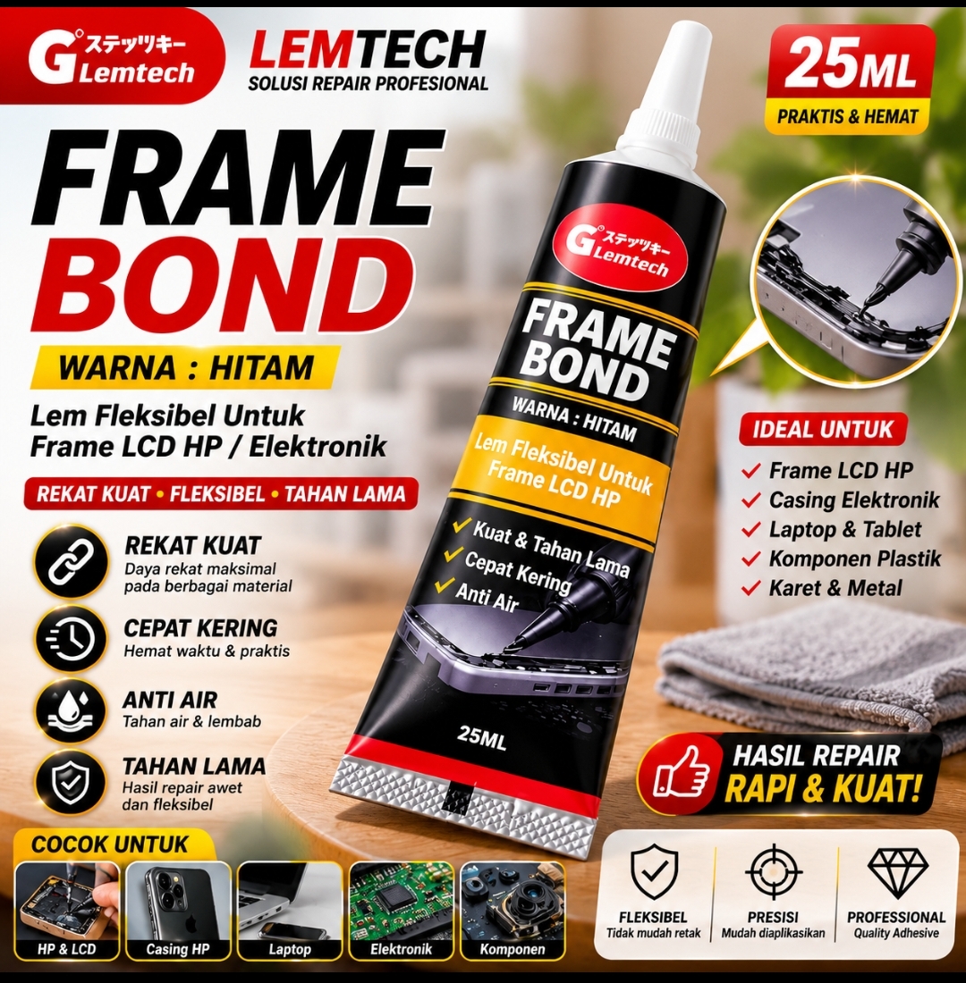 LEMTECH FRAME BOND – Lem Fleksibel untuk Frame LCD HP Pilihan Ukuran 15 g 25 g - Gambar 6