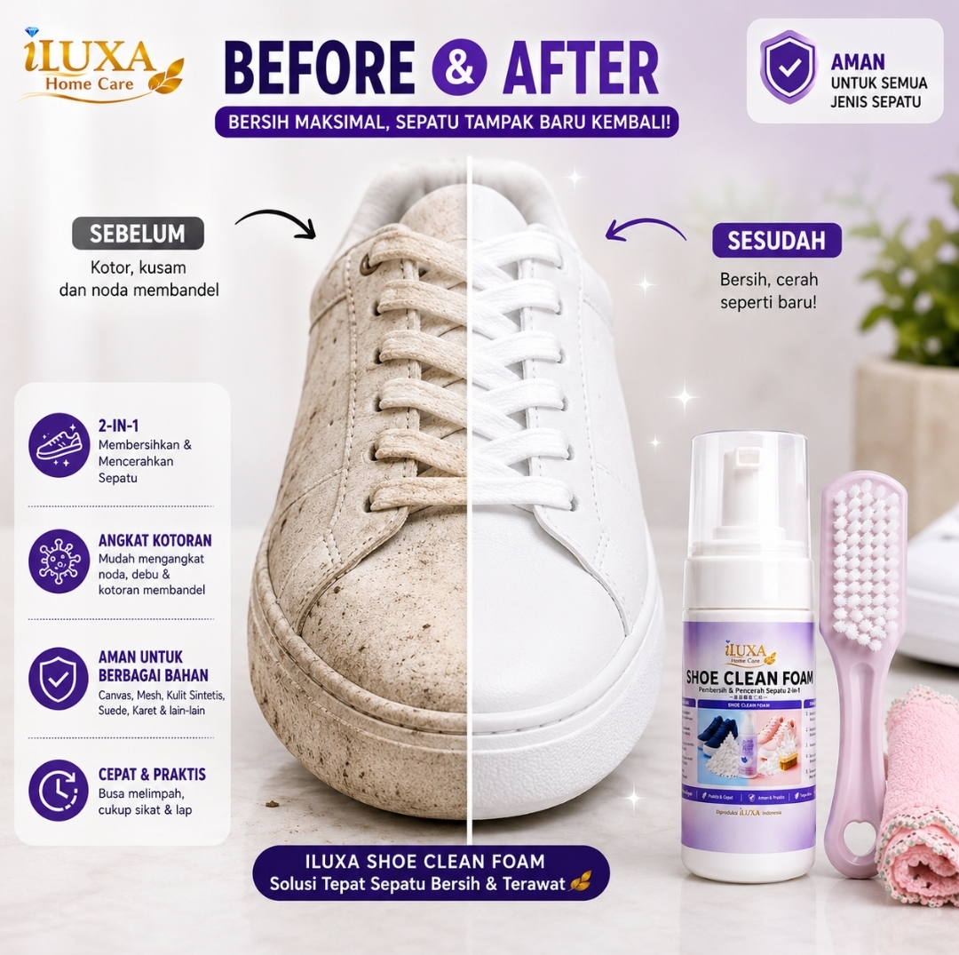 iLUXA FOAM CUCI SEPATU 100 ml - Pekat Lengkap Perawatan Sepatu - Gambar 4