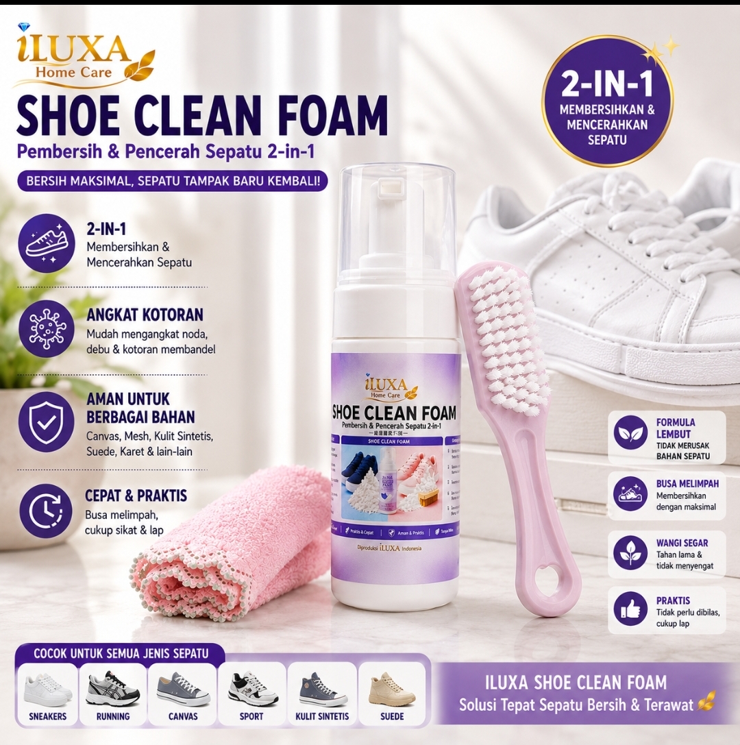 iLUXA FOAM CUCI SEPATU 100 ml - Pekat Lengkap Perawatan Sepatu
