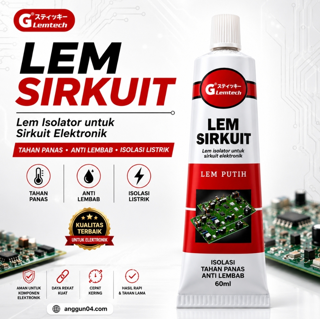 LEMTECH LEM SIRKUIT - 15 g, 30 g, 60 g, warna putih & hitam