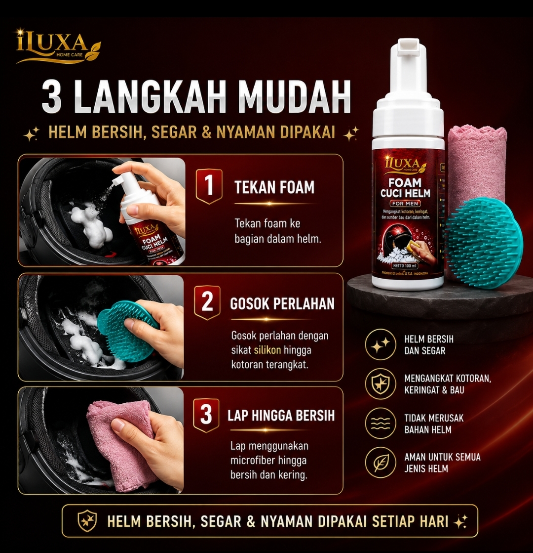 iLUXA FOAM CUCI HELM 100 ml – Pembersih Helm Pria & Wanita - Gambar 3