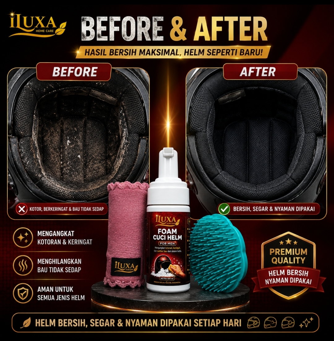 iLUXA FOAM CUCI HELM 100 ml – Pembersih Helm Pria & Wanita - Gambar 4