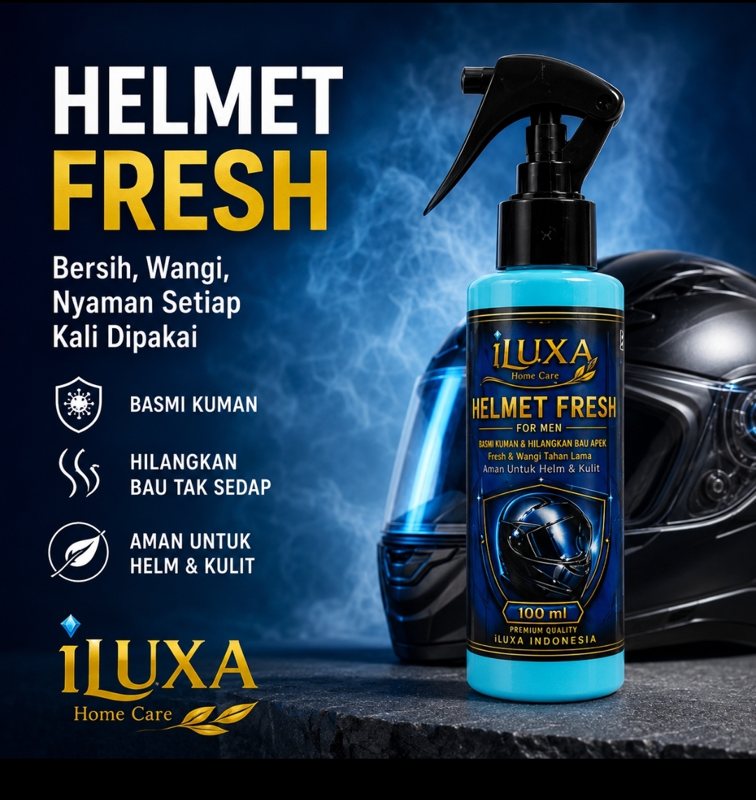 iLUXA PENYEGAR HELM Pria 100 ml – Kesegaran Tahan Lama untuk Helm