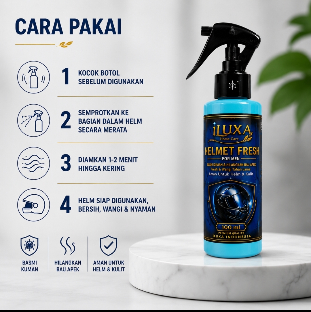 iLUXA PENYEGAR HELM Pria 100 ml – Kesegaran Tahan Lama untuk Helm - Gambar 4