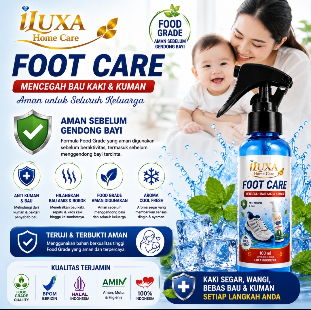 iLUXA FOOT CARE Spray – Anti Bau Kaki & Sepatu Cool Fresh 100 ml - Gambar 5