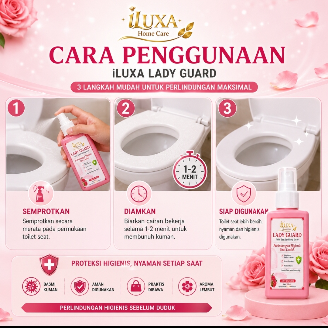 iLUXA LADY GUARD – Toilet Seat Sanitizing Spray 100 ml - Gambar 4