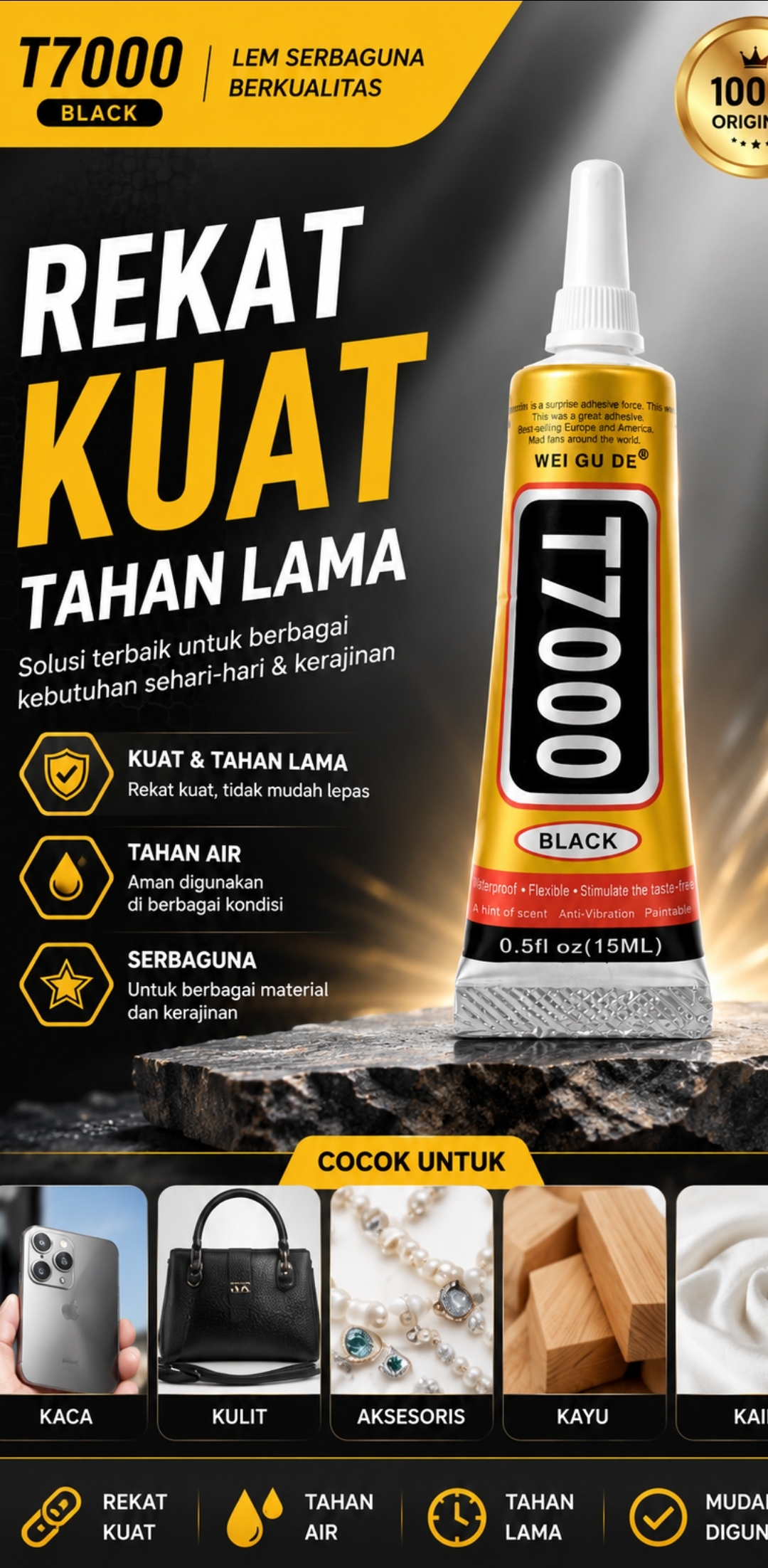 Lem HP Bening Kuat untuk LCD, Touchscreen, Kaca & Kerajinan – T7000 B7000 | LEMTECH - Gambar 9