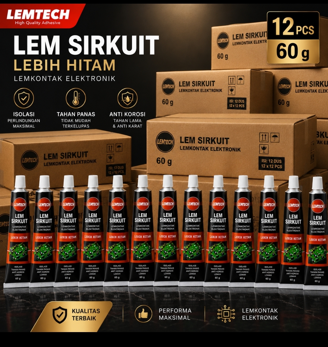 LEMTECH LEM SIRKUIT - 15 g, 30 g, 60 g, warna putih & hitam - Gambar 10