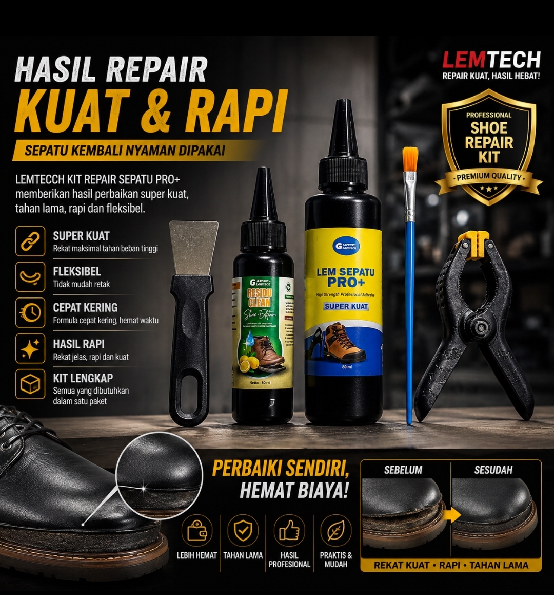 Lem SEPATU PRO+ 100 ml – Lem Perekat Sepatu Kuat & Tahan Lama - Gambar 3